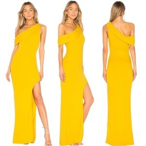 Lovers + Friends Revolve Marigold Side Slit Maxi Dress